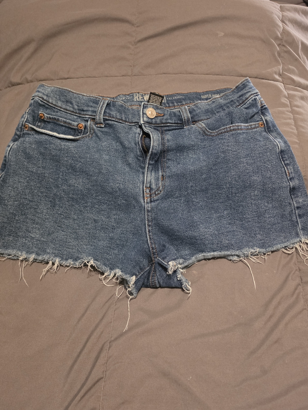 Rewash Women's Distressed Blue Denim Cutoff Shorts